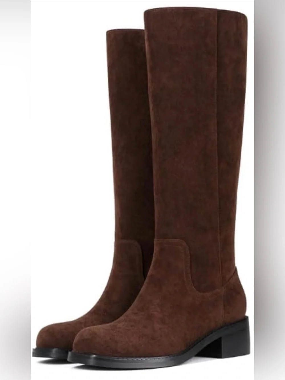 Tall Suede Knee High Boots in Dark Chocolate Brown Size 9